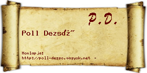 Poll Dezső névjegykártya
