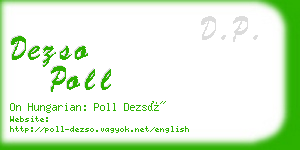 dezso poll business card